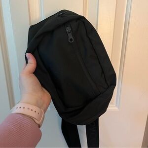 Girlfriend Collective Please Recycle Black Fanny Pack Belt Bag